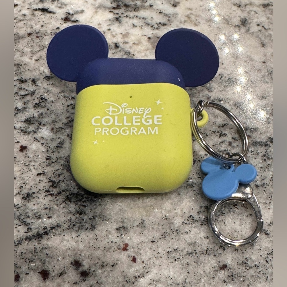 Disney College Program Blue and Yellow AirPods Case with Keychain 2x2in